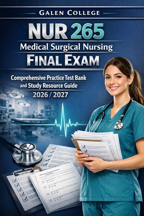 Vertical premiu Galen College NUR 265 Medical Surgical Nursing Final Exam Comprehensive Practice Test Bank and Study Resource Guide 2026/2027