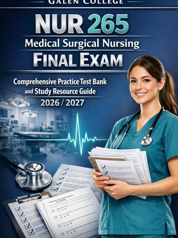 Vertical premiu Galen College NUR 265 Medical Surgical Nursing Final Exam Comprehensive Practice Test Bank and Study Resource Guide 2026/2027