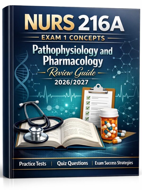 A polished 3D b (22) NURS 216A Exam 1 Concepts Pathophysiology and Pharmacology Review Guide for CSUSM 2026/2027