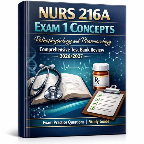 A polished 3D b (27) NURS 216A Exam 1 Concepts Pathophysiology and Pharmacology CSUSM 2026/2027 Test Bank Review