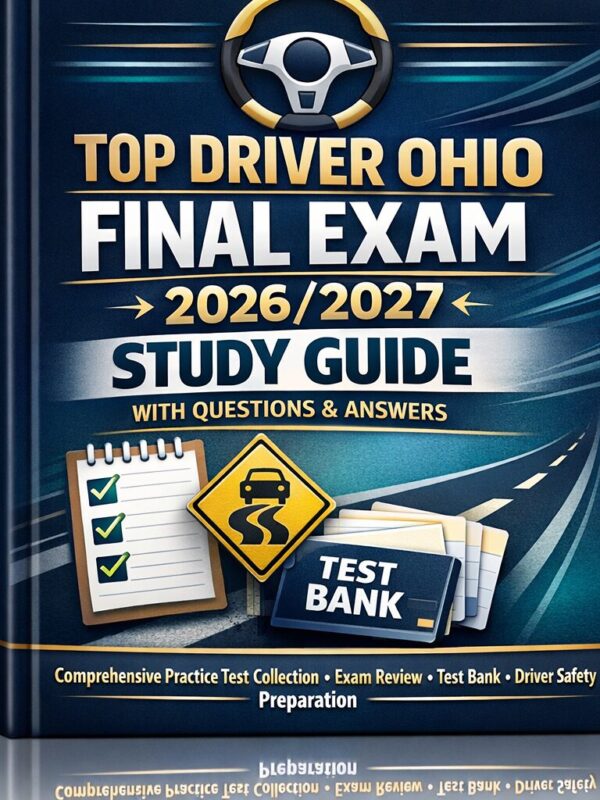A polished 3D b (28) Top Driver Ohio Final Exam 2026/2027 Study Guide with Practice Tests & Answers
