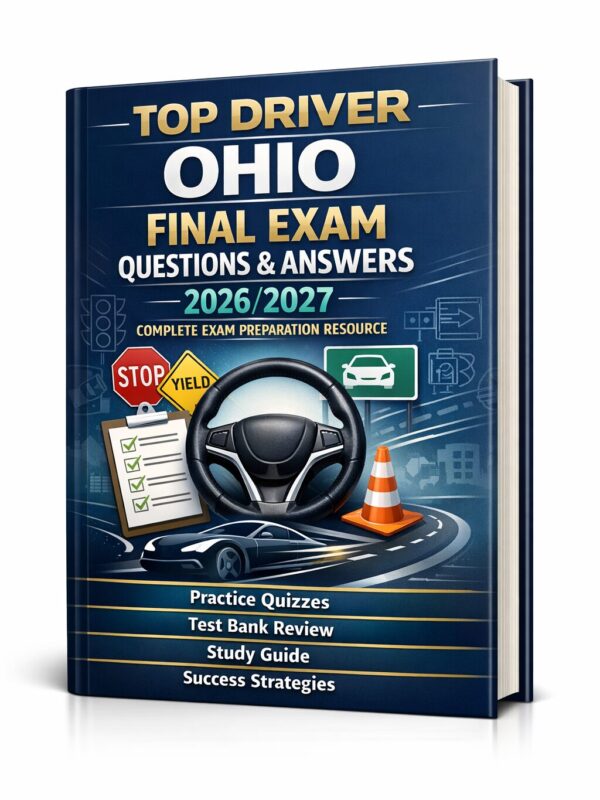 A polished 3D b (30) Top Driver Ohio Final Exam Questions & Answers 2026/2027 Complete Prep Resource