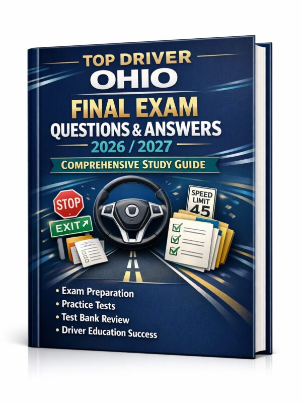 A polished 3D b (32) Top Driver Ohio Final Exam Questions & Answers 2026/2027 Comprehensive Study Guide