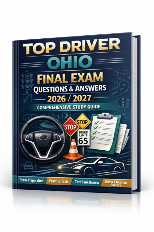A polished 3D b (33) Top Driver Ohio Final Exam Questions & Answers 2026/2027 Comprehensive Study Guide