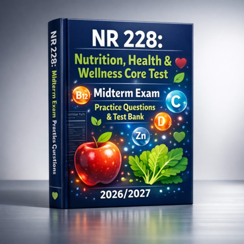 NR 228 Nutrition, Health & Wellness Core Test Midterm Exam Practice Questions & Test Bank 2026/2027