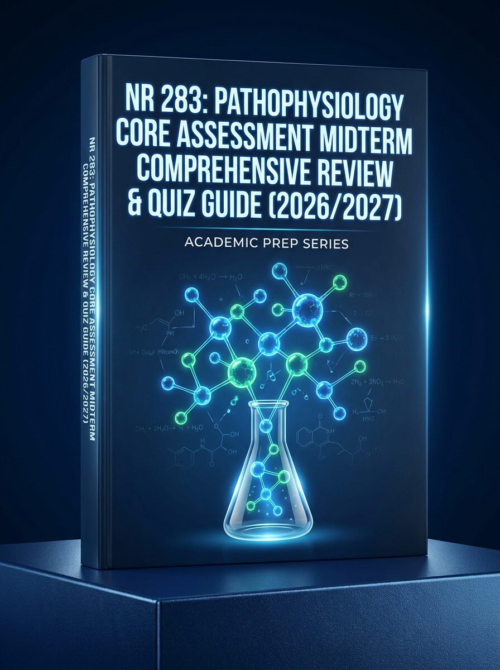 NR 283 Pathophysiology Core Assessment Midterm Review and Quiz Guide 2026/2027