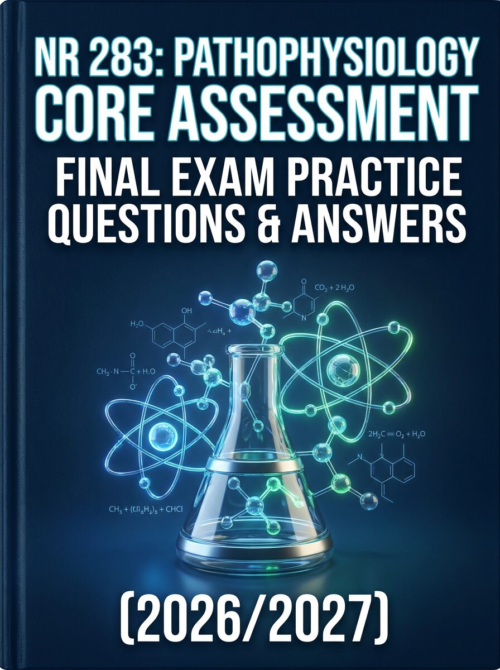 NR 283 Pathophysiology Core Assessment Final Exam Practice Questions & Answers 2026/2027
