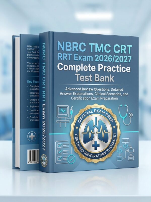 A premium 3D po (1) NBRC TMC CRT RRT Exam 2026/2027: Complete Practice Test Bank with Answer Explanations & Clinical Scenarios