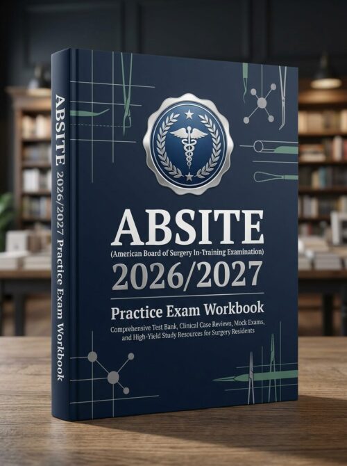 A premium 3D po (13) ABSITE 2026/2027 Practice Exam Workbook: Comprehensive Test Bank, Mock Exams & Clinical Case Reviews