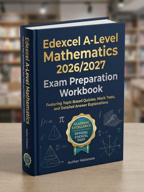 A premium 3D po (26) Edexcel A-Level Mathematics 2026/2027 Exam Preparation Workbook: Topic-Based Quizzes, Mock Tests & Detailed Answer Explanations
