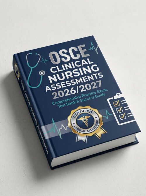 A premium 3D po (34) OSCE Clinical Nursing Assessments 2026/2027: Practice Exam, Test Bank & Success Guide