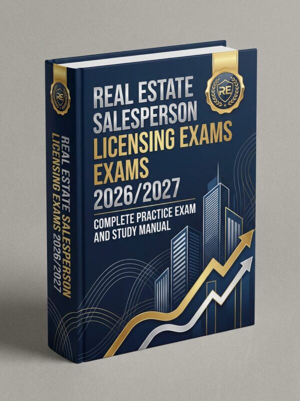 A premium 3D po (36) Real Estate Salesperson Licensing Exams 2026/2027: Complete Practice Exam & Study Manual
