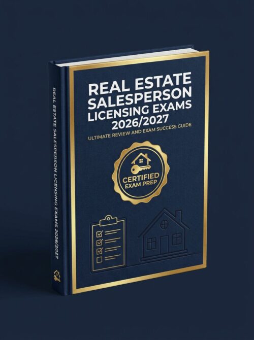 A premium 3D po (37) Real Estate Salesperson Licensing Exams 2026/2027 Ultimate Review Guide