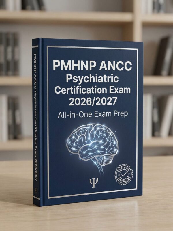 A premium 3D po (88) PMHNP ANCC Psychiatric Certification Exam 2026/2027: All-in-One Exam Prep, Study Guide & Mock Tests