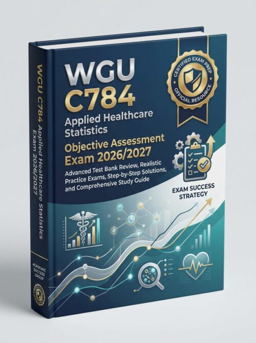 A premium 3D po (9) WGU C784 Applied Healthcare Statistics OA Exam 2026/2027: Advanced Test Bank Review & Practice Exams