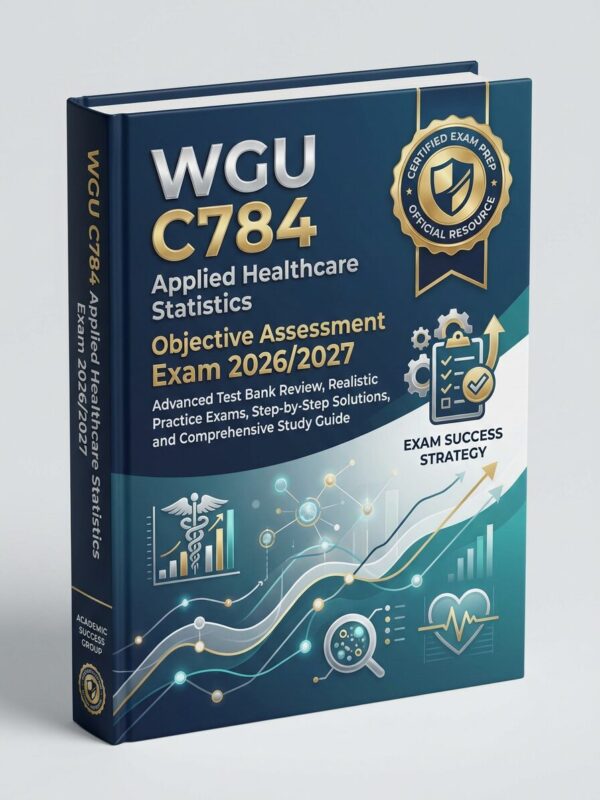 A premium 3D po (9) WGU C784 Applied Healthcare Statistics OA Exam 2026/2027: Advanced Test Bank Review & Practice Exams