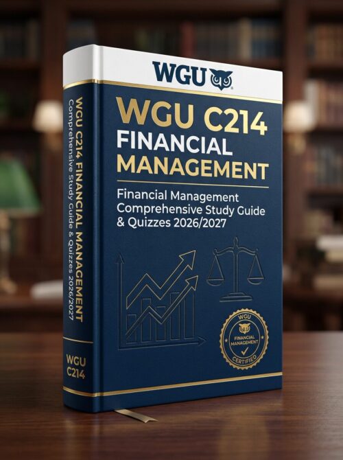 A premium 3D po (95) WGU C214 Financial Management Complete Study Guide & Quizzes