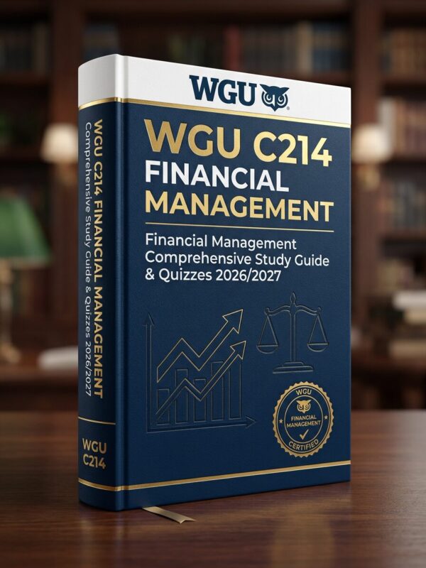 A premium 3D po (95) WGU C214 Financial Management Complete Study Guide & Quizzes