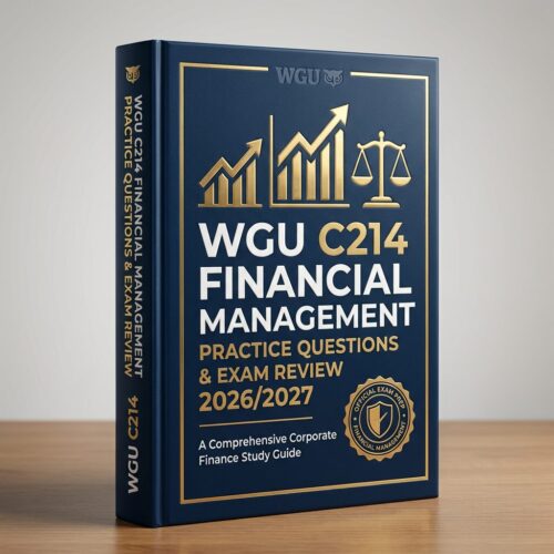 A premium 3D po (97) WGU C214 Financial Management Practice Questions & Review 2026/2027