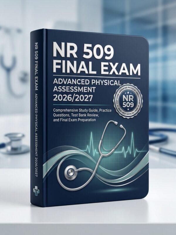 A premium books NR 509 Final Exam 2026/2027: Advanced Physical Assessment Comprehensive Study Guide, Practice Questions & Test Bank Review