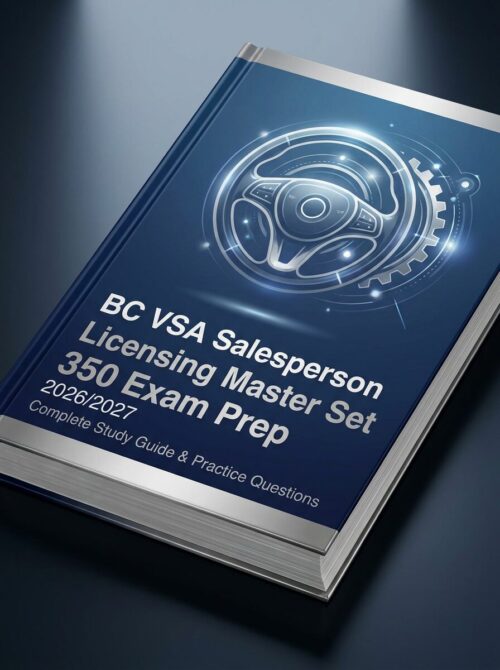 A premium, high (7) BC VSA Salesperson Licensing Master Set 350 Exam Prep 2026/2027