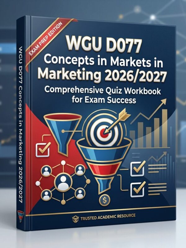 A professional (21) WGU D077 Concepts in Marketing 2026/2027 Comprehensive Quiz Workbook