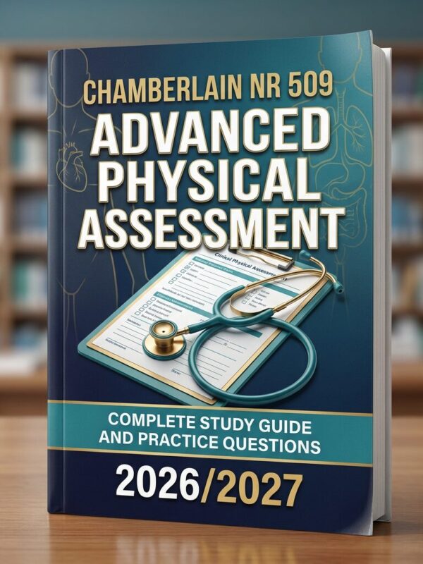 A professional (6) Chamberlain NR 509 Advanced Physical Assessment Complete Study Guide & Practice Questions 2026/2027