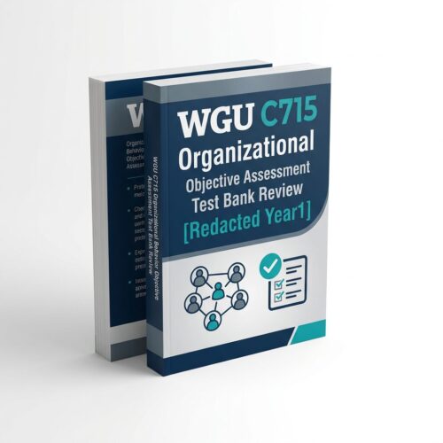 A realistic 3D (15) WGU C715 Organizational Behavior Objective Assessment Test Bank Review 2026/2027