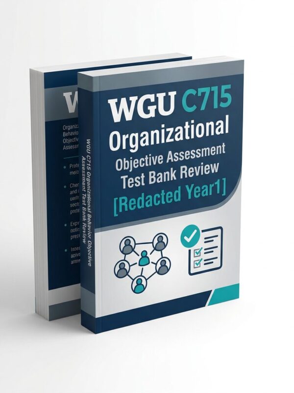 A realistic 3D (15) WGU C715 Organizational Behavior Objective Assessment Test Bank Review 2026/2027