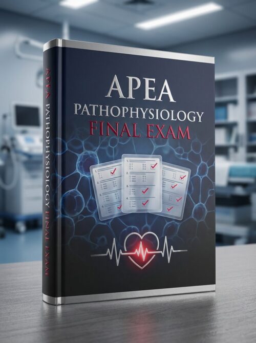 A realistic 3D (4) APEA Pathophysiology Final Exam Review Guide 2026/2027 | Practice Questions & Test Bank
