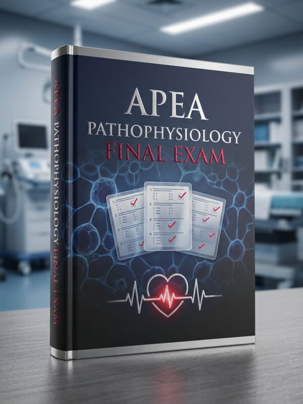 A realistic 3D (4) APEA Pathophysiology Final Exam Review Guide 2026/2027 | Practice Questions & Test Bank