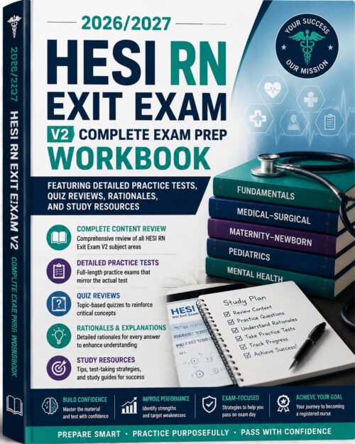 ChatGPT Image Jul 1, 2026, 11_51_33 AM HESI RN Exit Exam V2 2026/2027 Complete Exam Prep Workbook, Practice Tests & Rationales Guide
