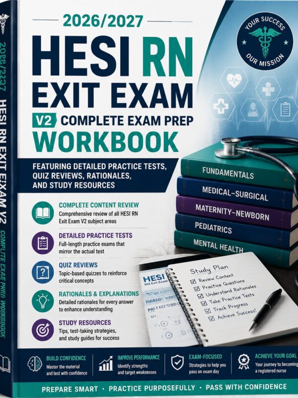 ChatGPT Image Jul 1, 2026, 11_51_33 AM HESI RN Exit Exam V2 2026/2027 Complete Exam Prep Workbook, Practice Tests & Rationales Guide