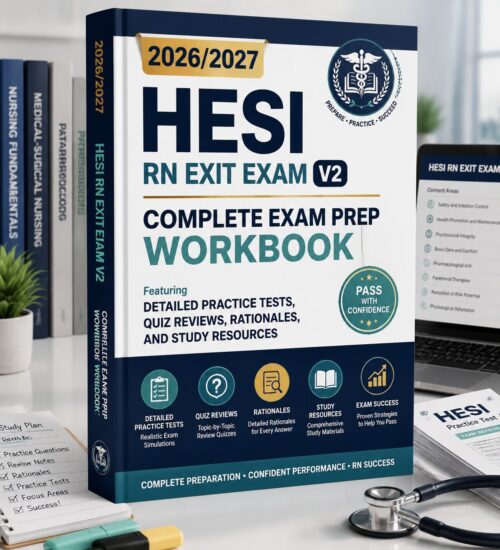 ChatGPT Image Jul 1, 2026, 11_52_34 AM HESI RN Exit Exam V2 2026/2027 Complete Exam Prep Workbook, Practice Tests & Rationales Guide