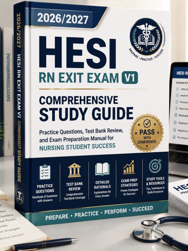 ChatGPT Image Jul 1, 2026, 11_55_52 AM HESI RN Exit Exam V1 2026/2027 Comprehensive Study Guide, Practice Questions & Test Bank Review
