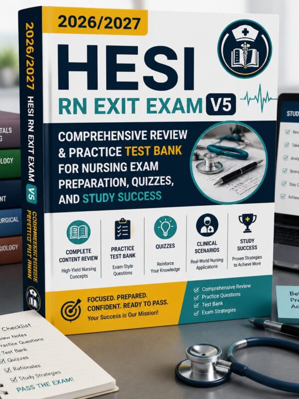 ChatGPT Image Jul 1, 2026, 12_08_44 PM HESI RN Exit Exam V5 2026/2027 Comprehensive Review, Practice Test Bank & Nursing Exam Prep Guide