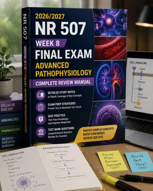 ChatGPT Image Jul 1, 2026, 12_26_38 PM NR 507 Week 8 Final Exam Advanced Pathophysiology 2026/2027 Complete Review Manual & Test Bank