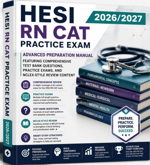 ChatGPT Image Jul 2, 2026, 03_51_51 PM HESI RN CAT Practice Exam 2026/2027 Study Guide | Test Bank, NCLEX-Style Questions & Review Manual
