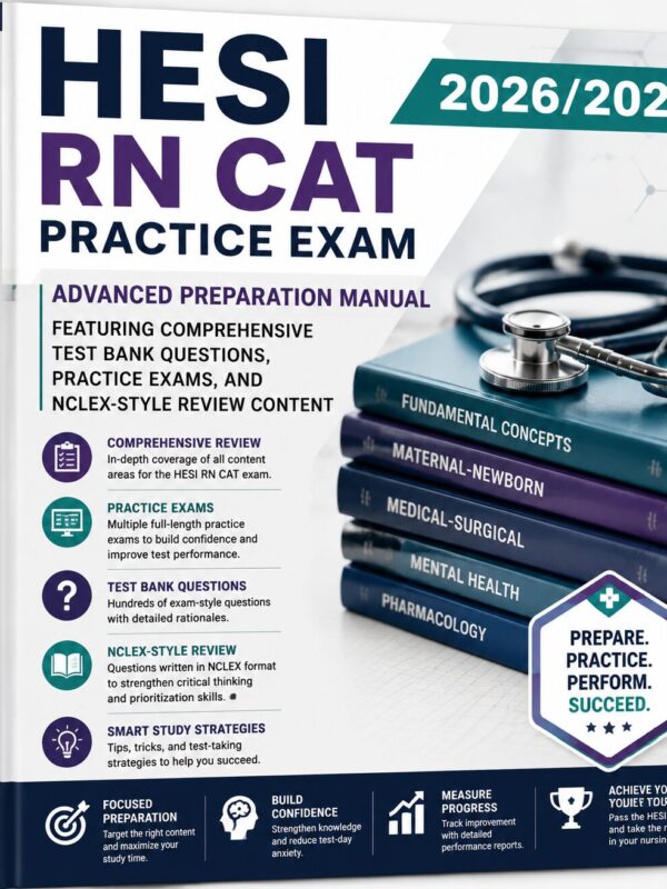 ChatGPT Image Jul 2, 2026, 03_51_51 PM HESI RN CAT Practice Exam 2026/2027 Study Guide | Test Bank, NCLEX-Style Questions & Review Manual