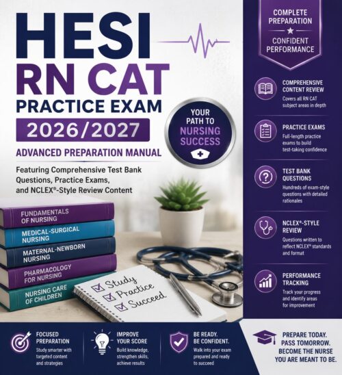 ChatGPT Image Jul 2, 2026, 03_52_50 PM HESI RN CAT Practice Exam 2026/2027 Study Guide | Test Bank, NCLEX-Style Questions & Review Manual