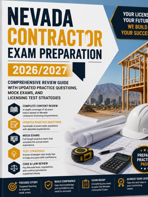 ChatGPT Image Jul 2, 2026, 04_07_11 PM Nevada Contractor Exam Preparation 2026/2027 Study Guide | Practice Questions, Mock Exams & Licensing Review
