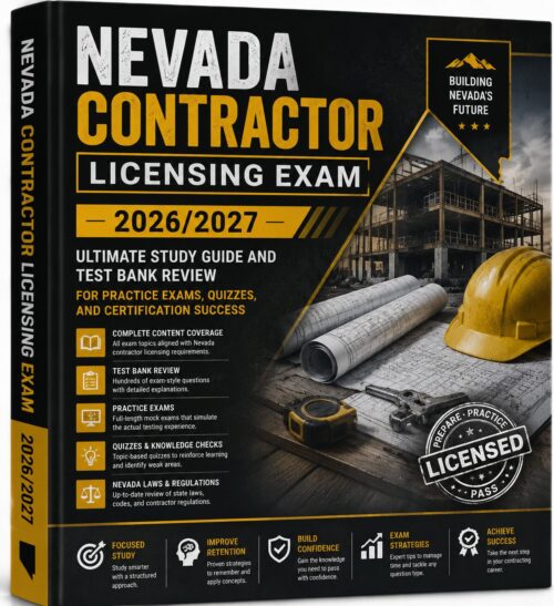 ChatGPT Image Jul 2, 2026, 04_43_19 PM Nevada Contractor Licensing Exam 2026/2027 Comprehensive Study Guide, Practice Questions, Test Bank Review, and Exam Preparation Workbook