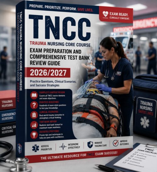 ChatGPT Image Jul 2, 2026, 10_27_44 AM TNCC Trauma Nursing Core Course Exam Preparation & Comprehensive Test Bank Review Guide 2026/2027 | Practice Questions, Clinical Scenarios & Success Strategies