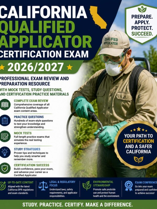 ChatGPT Image Jul 2, 2026, 11_01_19 AM California Qualified Applicator Certification Exam 2026/2027 Study Guide | Practice Tests & Review Manual