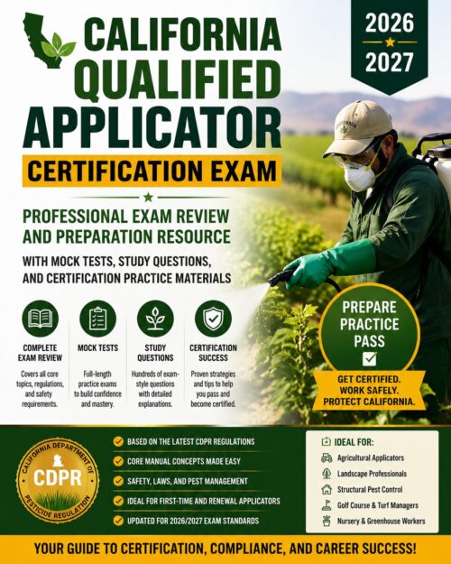 California Qualified Applicator Certification Exam 2026/2027 Study Guide | Practice Tests & Review Manual