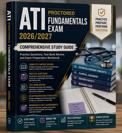 ChatGPT Image Jul 2, 2026, 11_22_53 AM ATI Proctored Fundamentals Exam 2026/2027 Study Guide | Practice Questions, Test Bank & Review Workbook