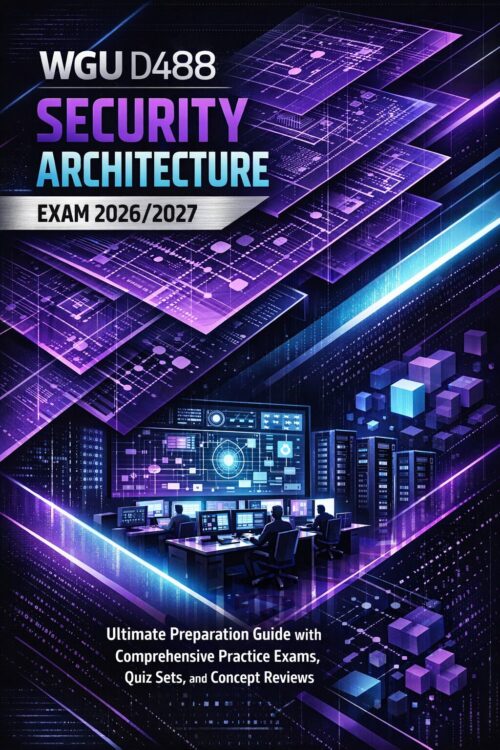Create a comple WGU D488 Security Architecture Exam Prep Guide 2026/2027 with Practice Exams & Quizzes