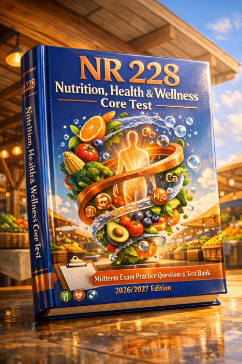 NR 228 Nutrition, Health & Wellness Core Test Midterm Exam Practice Questions & Test Bank 2026/2027