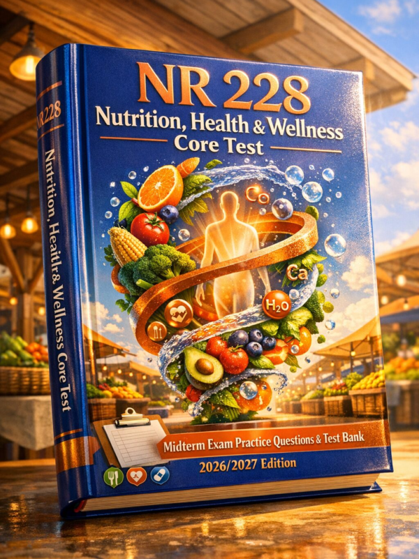 NR 228 Nutrition, Health & Wellness Core Test Midterm Exam Practice Questions & Test Bank 2026/2027