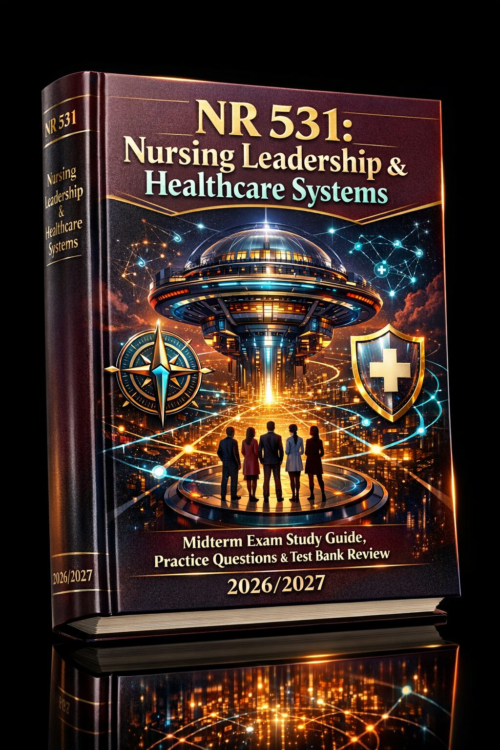 NR 531 Nursing Leadership & Healthcare Systems Midterm Exam Study Guide, Practice Questions & Test Bank Review 2026/2027